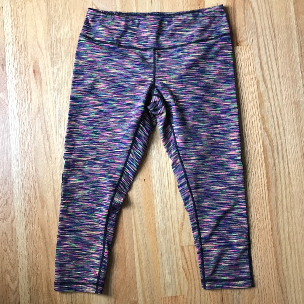 Zella mid rise cropped neon colored